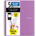 Five Star Spiral Notebook + Study App, 5 Subject, College Ruled, 8.5" x 11"