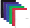 Wirebound Notebook, 1 Subject, Wide Ruled, 10 1/2" x 8", Assorted Colors (05057), 1 Count