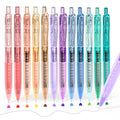 12Pack 0.5mm Quick Dry Retractable Gel Pen Set, Cute Transparent Fine Point Multicolor Note Taking Aesthetic lnk Pens...