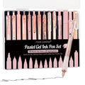 14Pack Pastel Gel Ink Pen Set,Cute Retractable 0.5mm Fine Point Pen,12 Pack Black Ink Pens with 2Pack Highlighter, Sm...