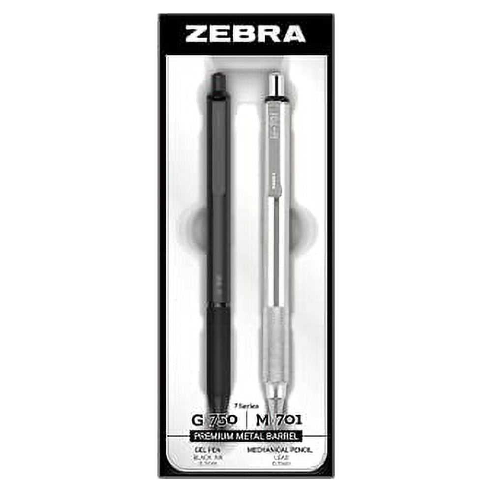 Pen G-750 and M-701 Retractable Gel Pen/Pencil Gift Set, Premium Metal Barrel, Medium/Fine Point, 0.7mm, 2-Pack (10512)