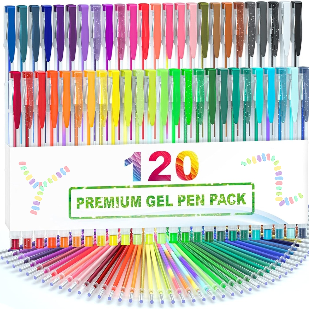 Gel Pens for Adult Coloring 120 Colors Set
