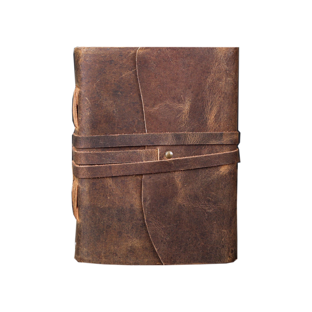 Handmade Leather Journal/Writing Notebook Diary/Bound Daily Notepad For Men & Women Unlined Paper Medium 8 x 6 Inches...