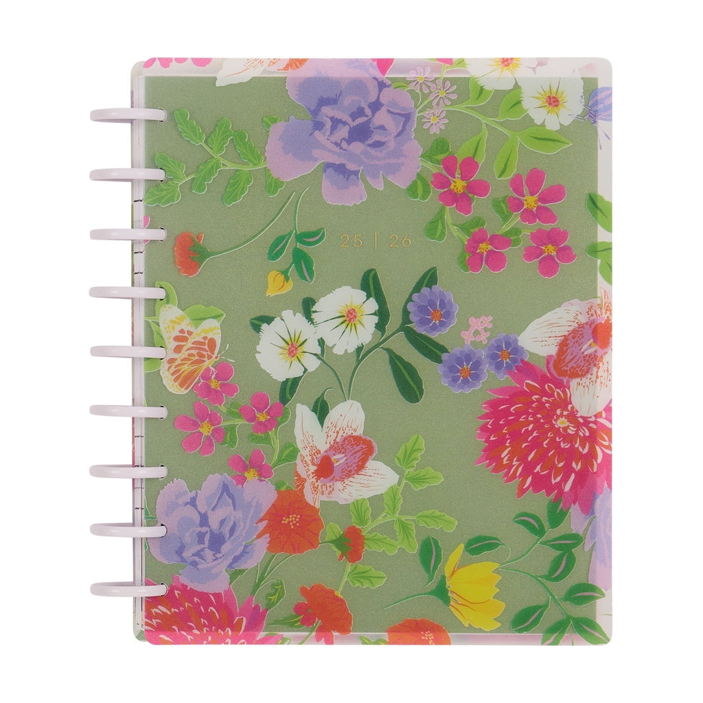 Academic Monthly Weekly Classic Planner 2025-2026, Bright Bouquet, Disc Bound
