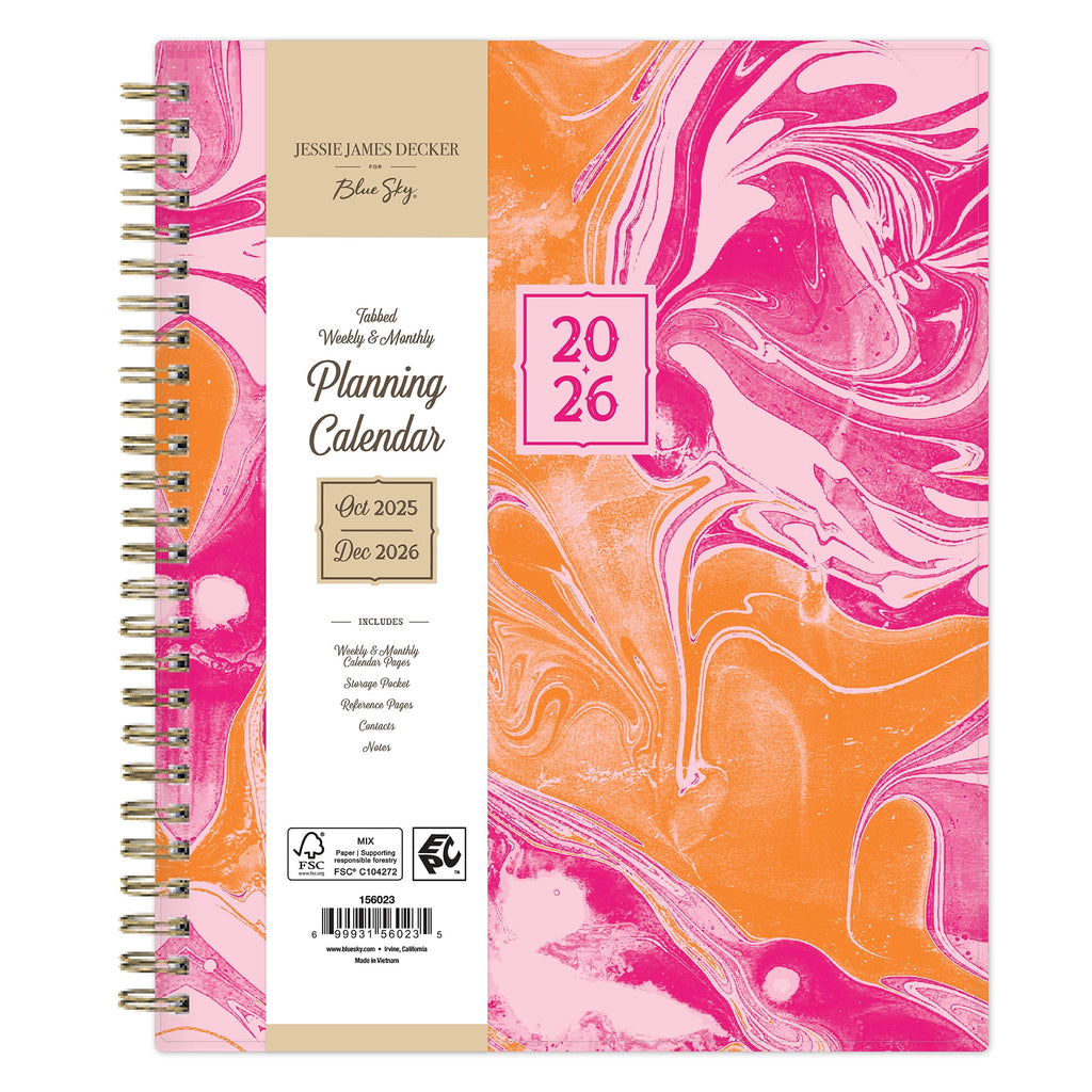 for Monthly Weekly Medium Planner (7" x 9") Maia Pink 15-Month October 2025 - December 2026