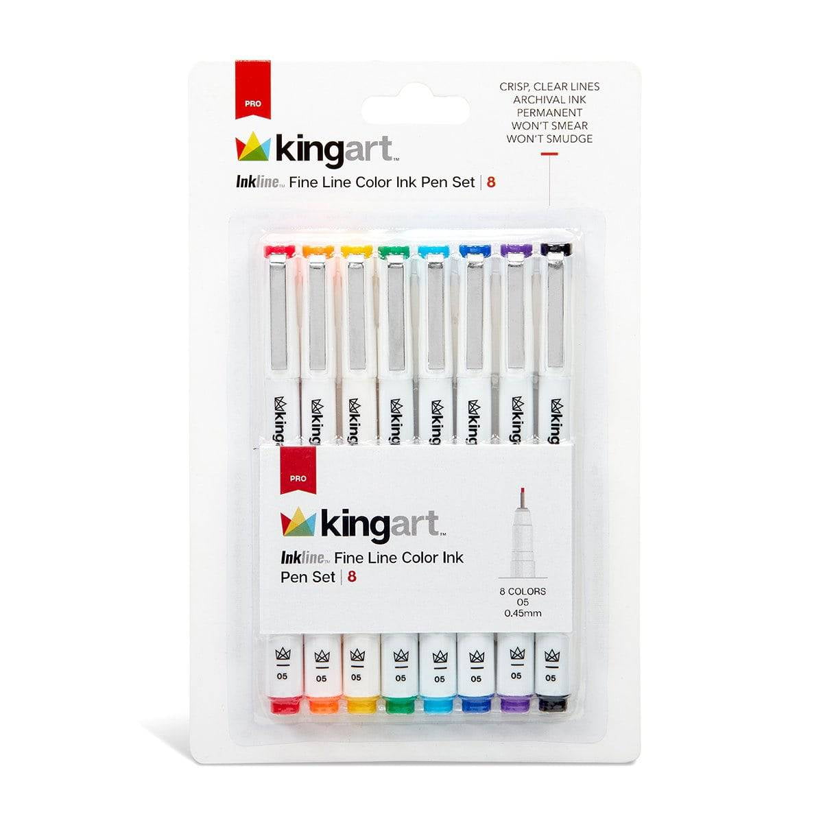 Inkline Fine Line Art Pens Set 8 Colors, Archival Japanese Ink Drawing Markers, Art Supplies