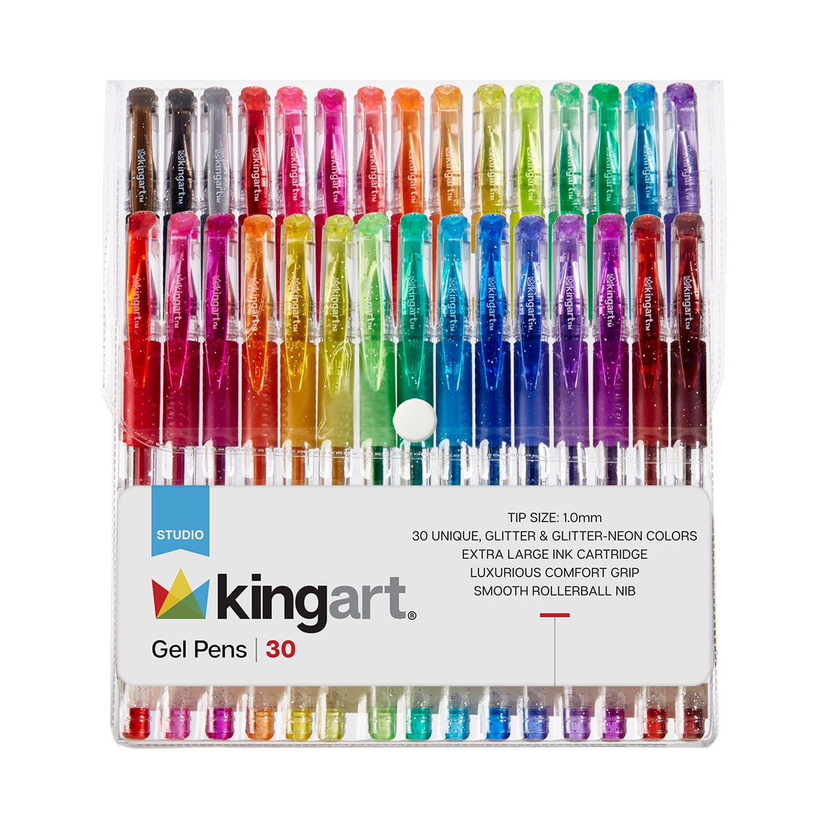 Glitter Gel Pens Set – 30 Vibrant Colored Pens for Adult Coloring, Art and Crafts
