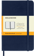 Moleskine Classic Notebook, Hard Cover, Ruled, Pocket (3.5" x 5.5"), Sapphire Blue