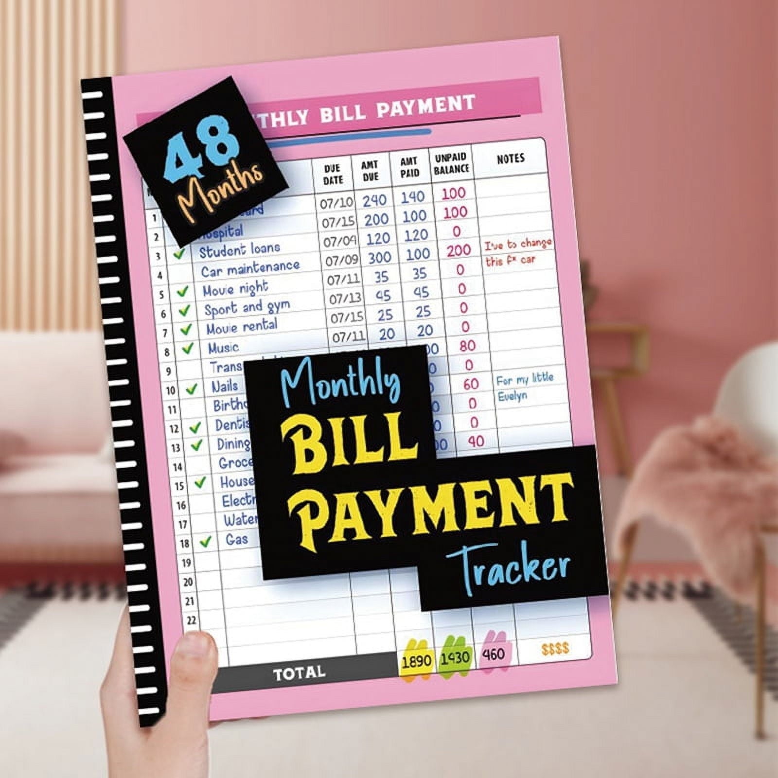 Tracker 48 Months Expense and Tracker with Calendar & Debt Payoff Planner