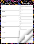 Naler Weekly Meal Planner and Grocery List Pad - 50 Weeks Magnetic Menu Planning, 7" x 9" - Black