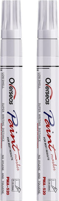 Overseas Paint Marker Permanent Markers - Oil Based, Mediuml Point, White, 2 Count