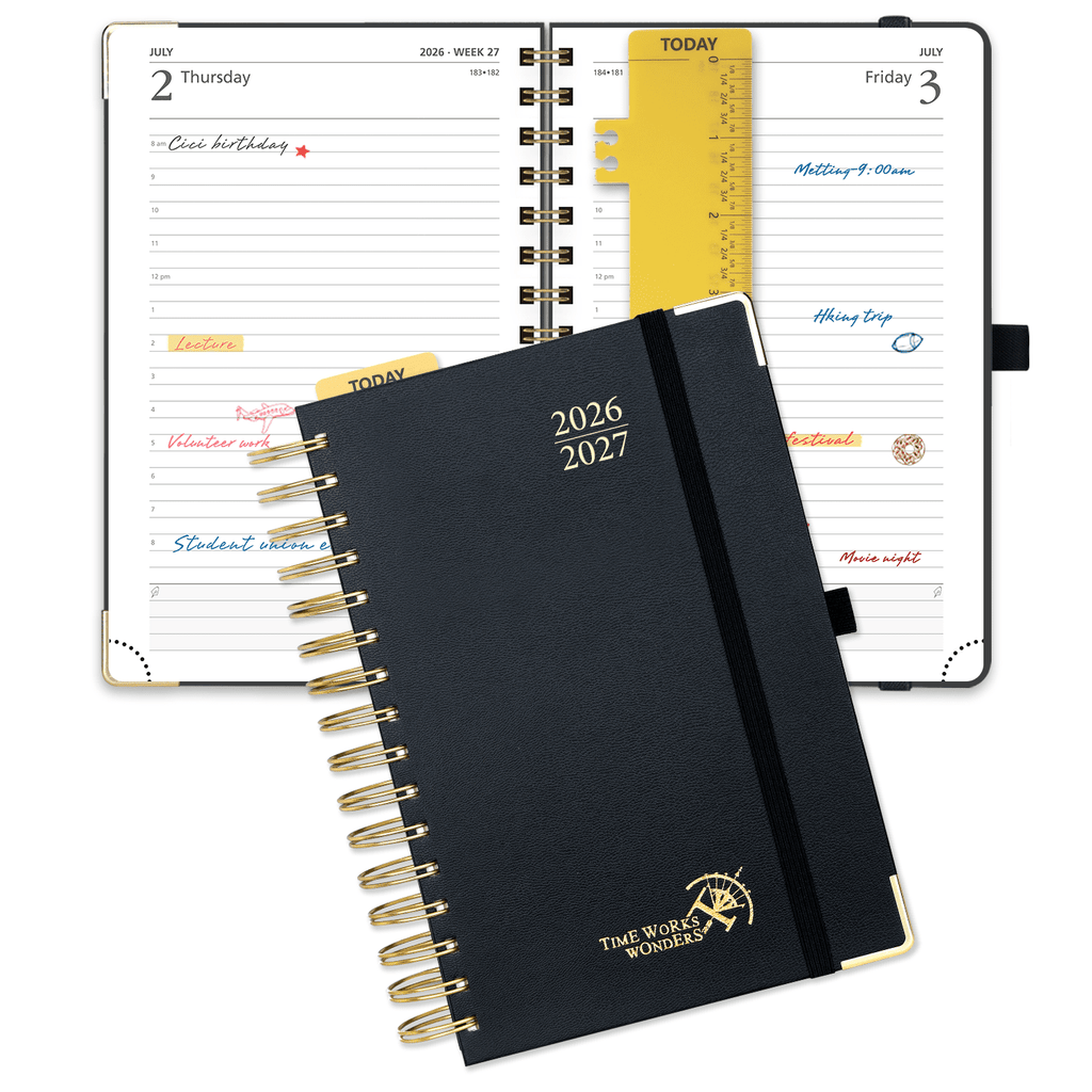 2026-2027 Daily Planner, 5.75" x 8.5", (Jul.26-Jun.27) Academic Calendar Book with One Page Per Day Planner, Spiral H...