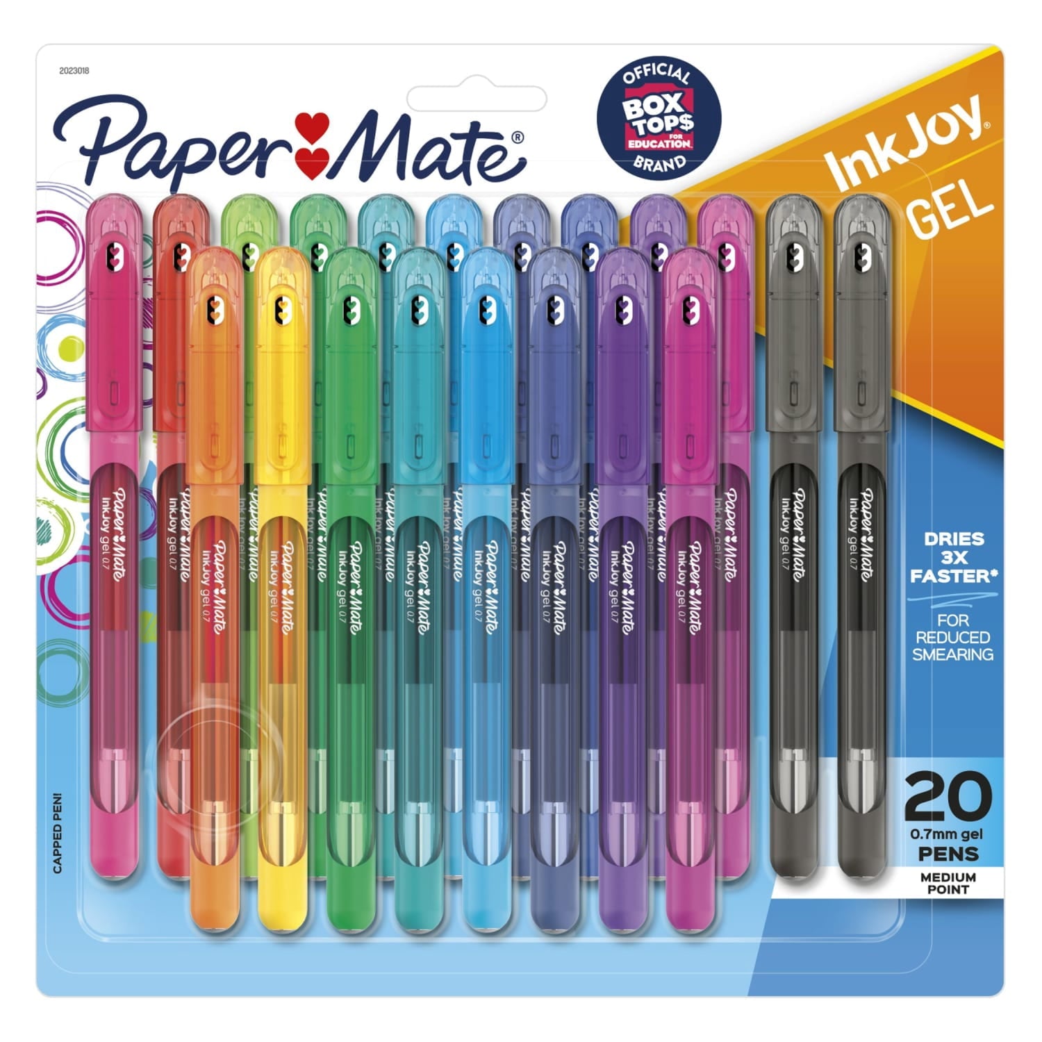 Paper Mate InkJoy Gel Pens, Medium Point (0.7mm), Assorted Colors, Capped, 20 Count