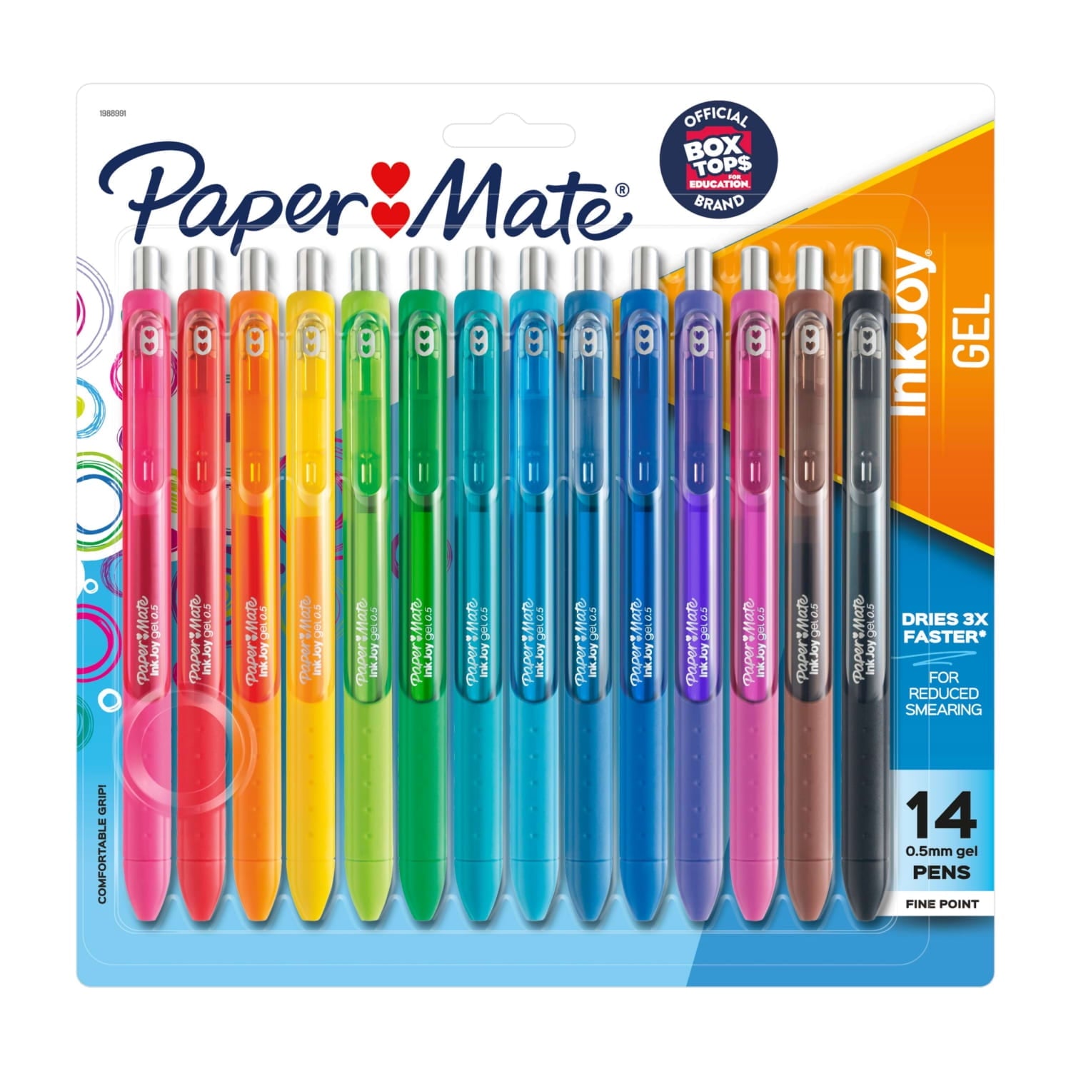 Pens, Gel Pens, Fine Point (0.5 mm), Assorted, 14 Count