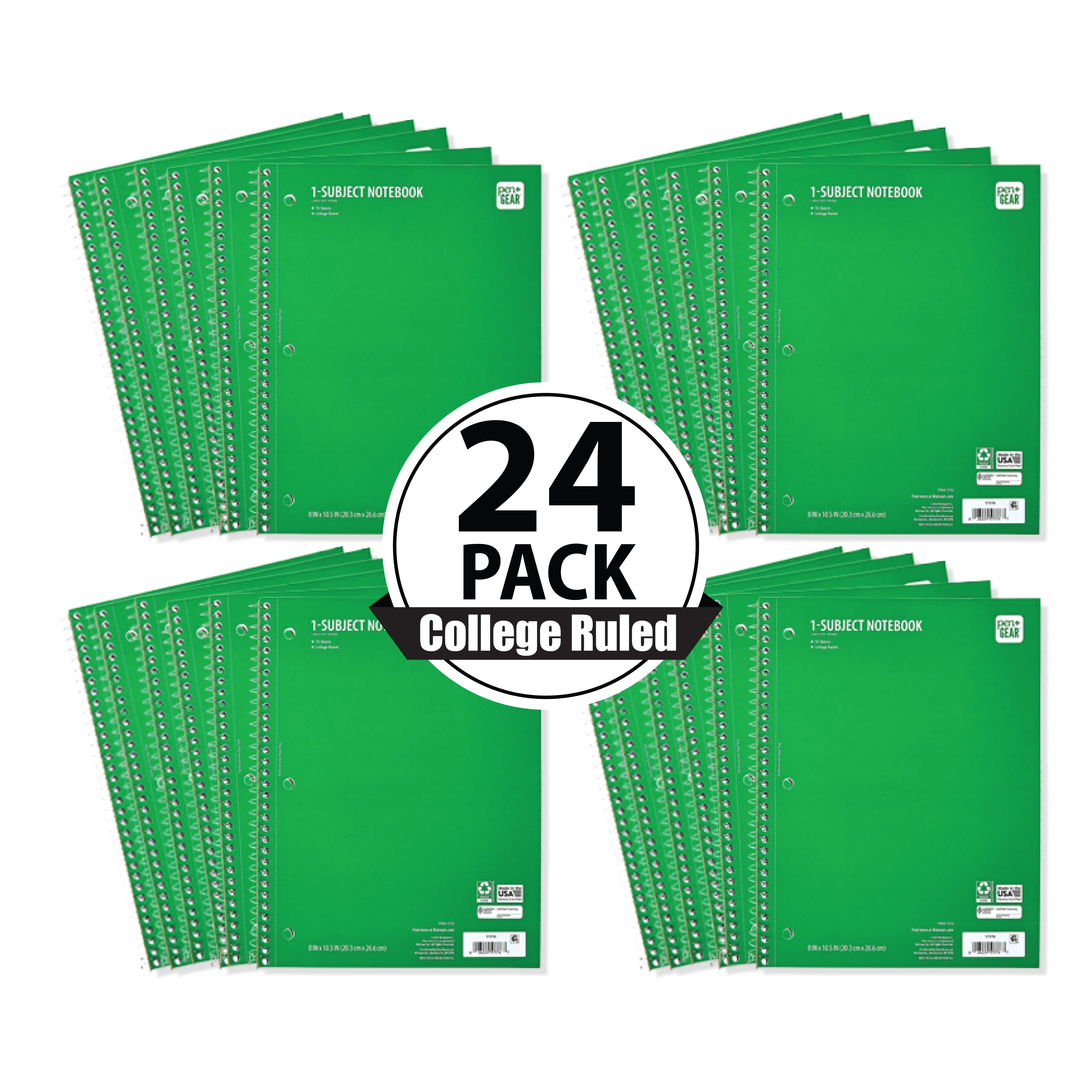Green 1 Sub Notebook, 8"x10.5, 70 Sheets Each (24 Pack), New