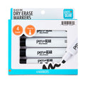 Dry Erase Markers, Chisel Tip, Black, 4-Pack