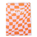 Fashion Sketchbook, Pink and Orange Checkered Print, 120 Sheets, 240 Pages, 9" x 12"