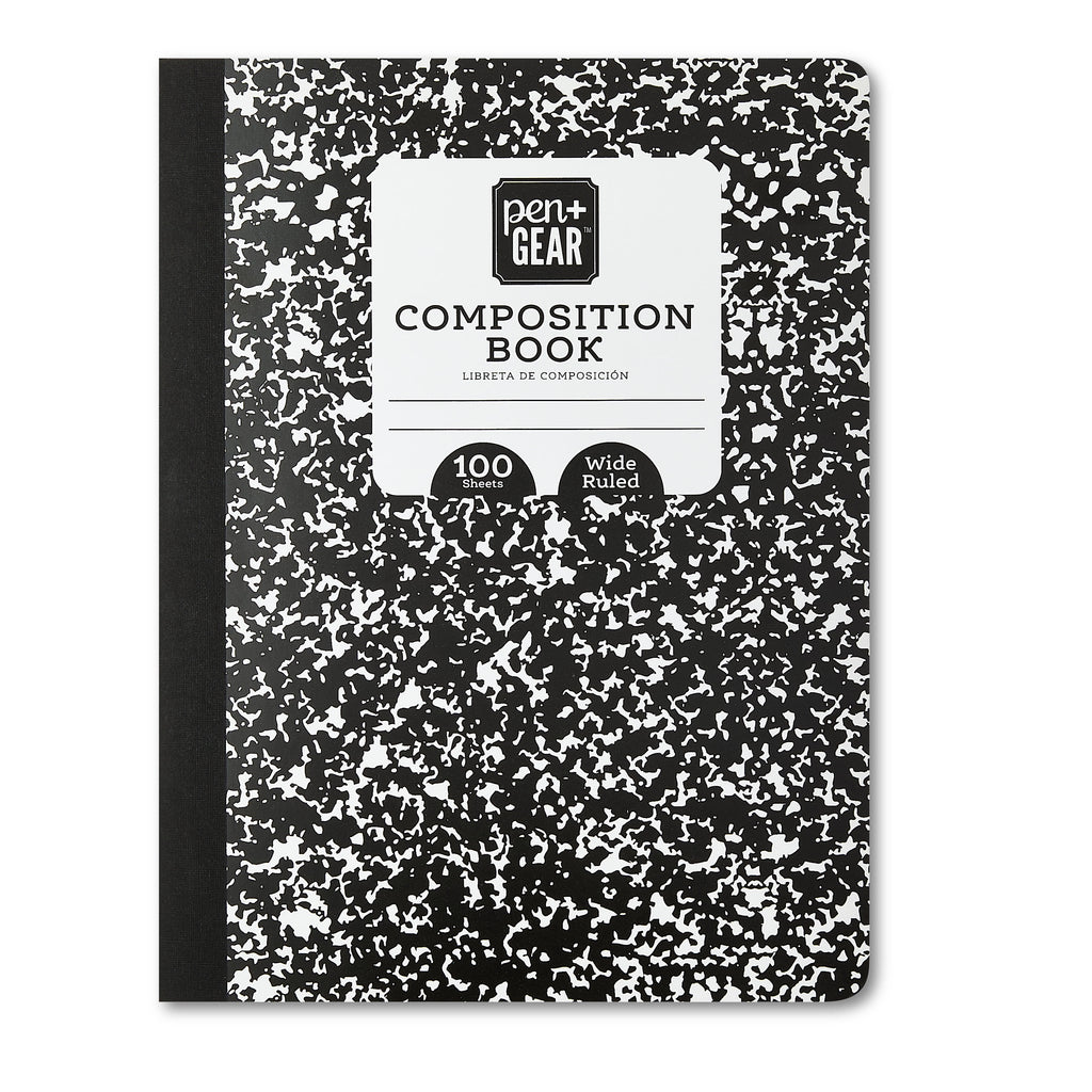 Composition Book, 7.5" x 9.75", Black and White, 100 Sheets