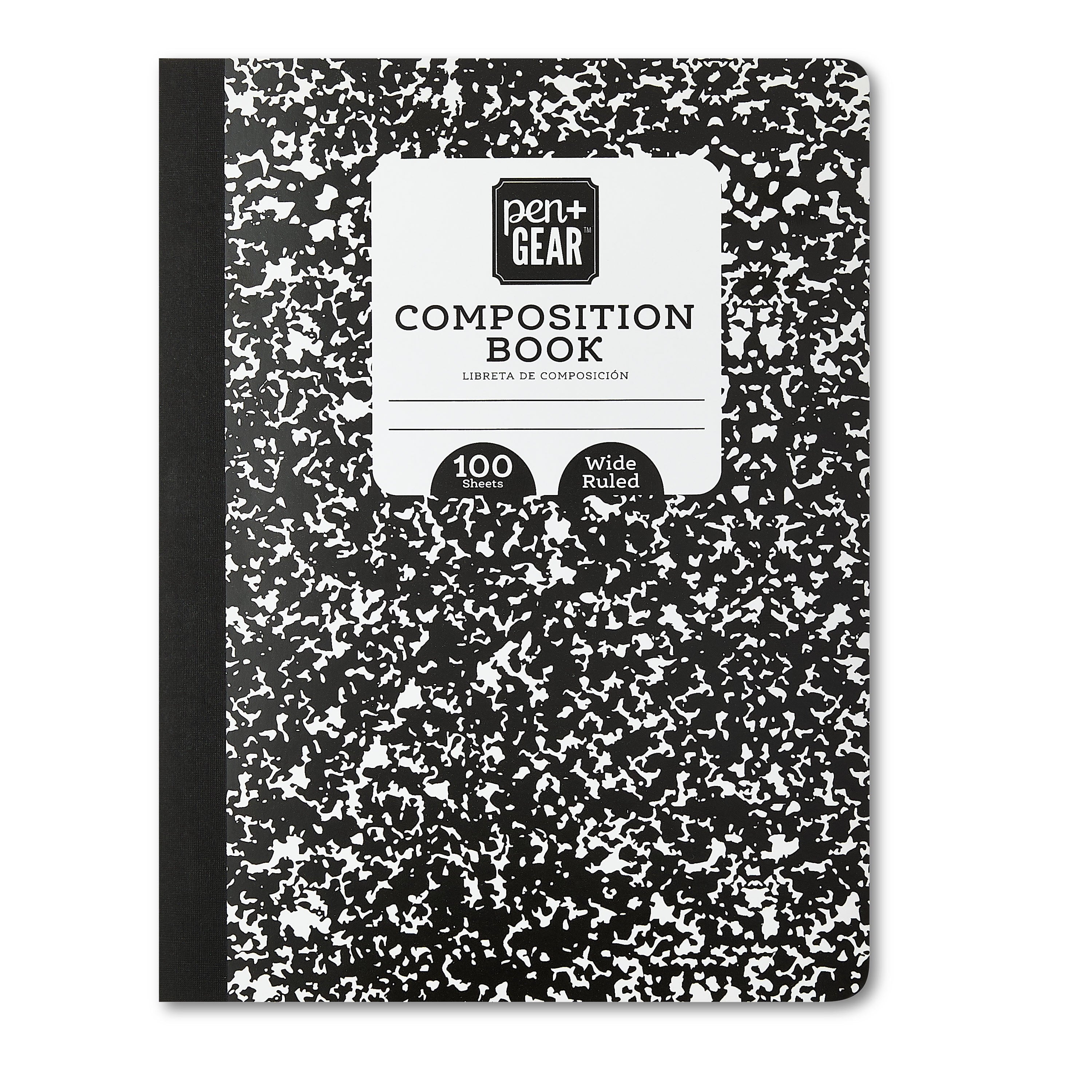 Composition Book, 7.5" x 9.75", Black and White, 100 Sheets