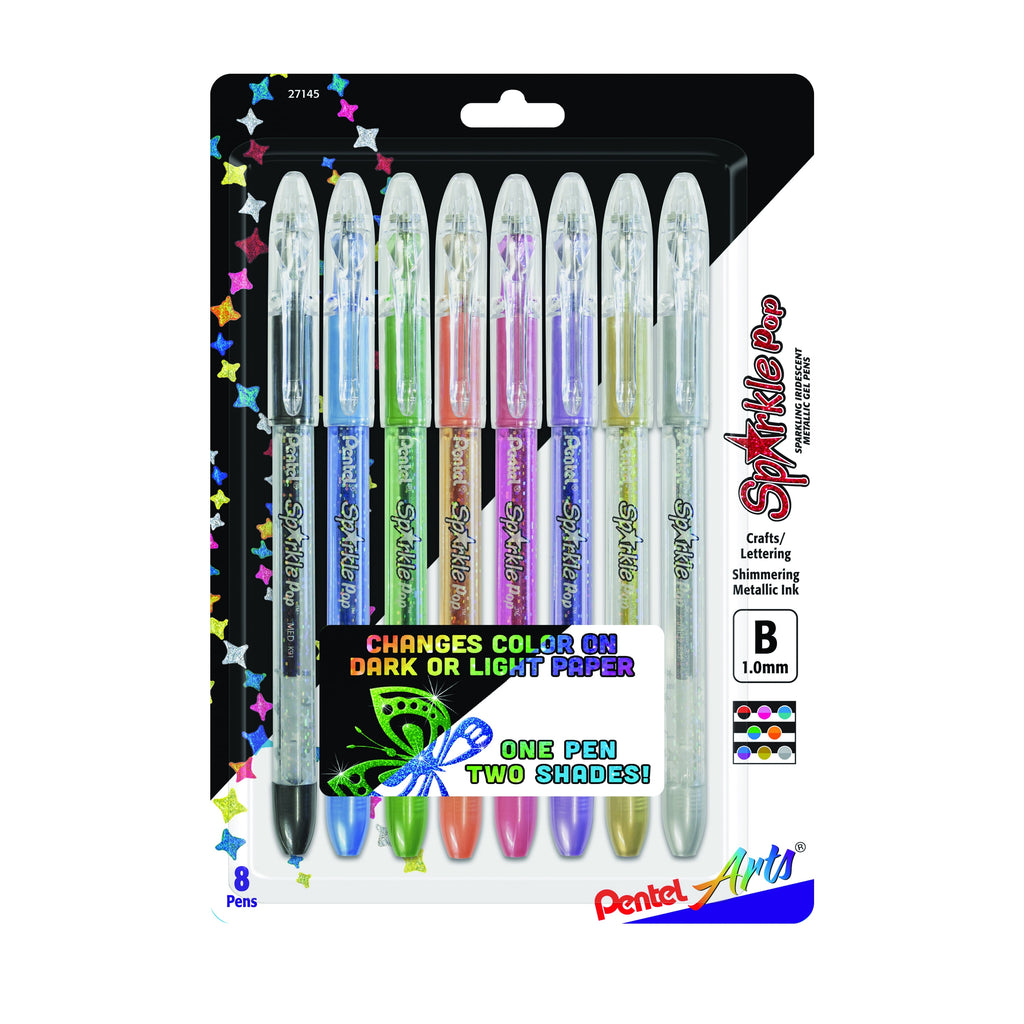 Arts Sparkle Pop Metallic Gel Pen, (1.0mm) Assorted Ink 8pk