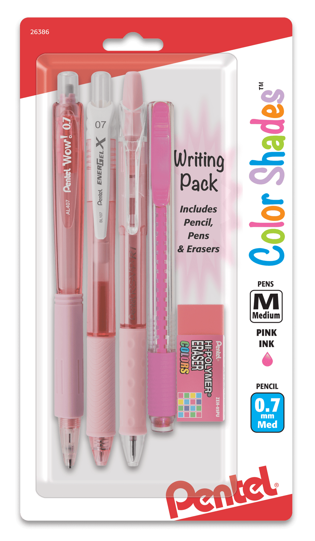 Color Shades Writing Pack - Pen and Pencil Set - Pastel Pink