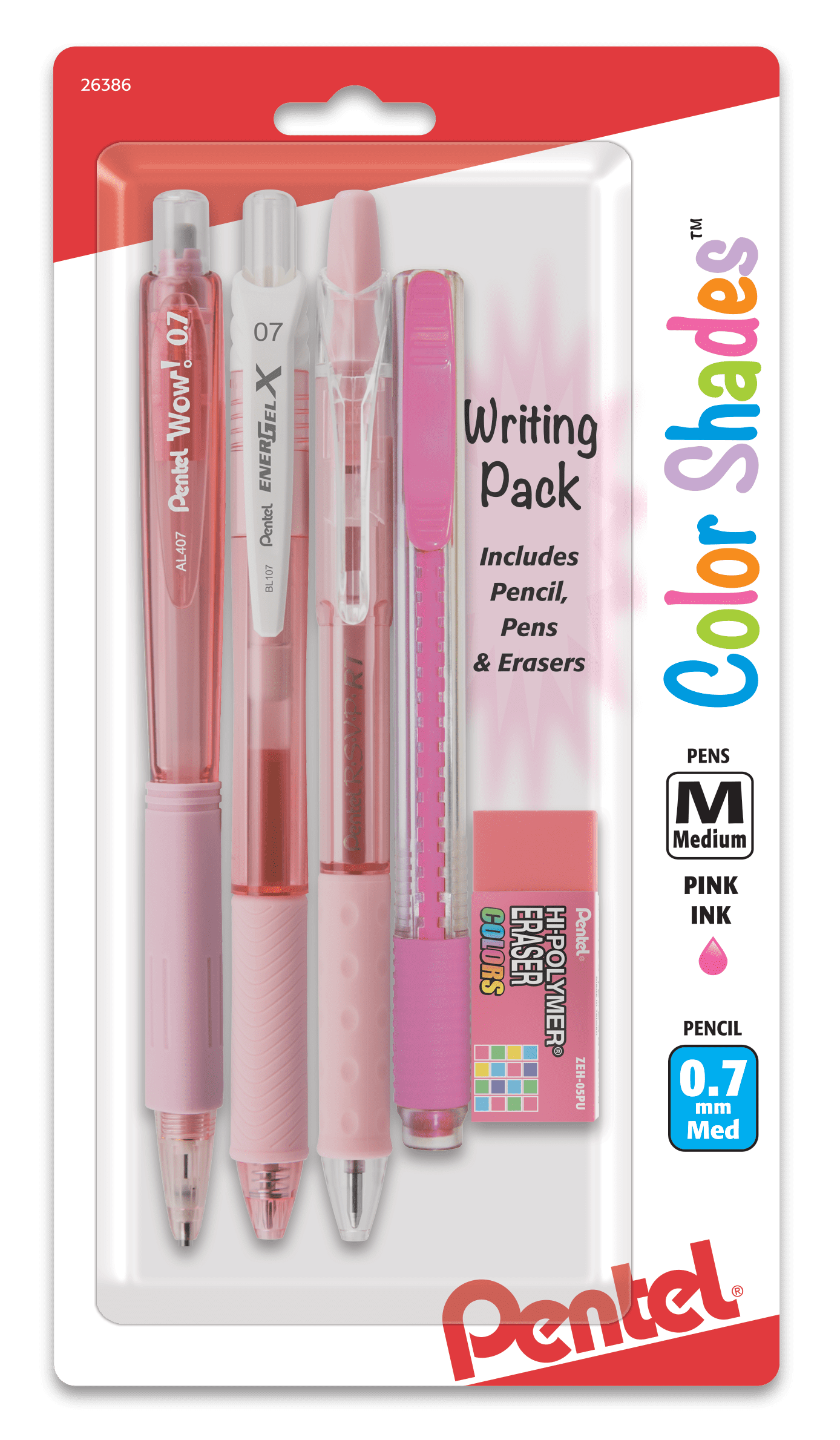 Color Shades Writing Pack - Pen and Pencil Set - Pastel Pink