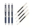 EnerGel Deluxe RTX Liquid Gel Ink Pen Set Kit, Pack of 3 with 4 Refills (Navy Blue - 0.7mm)