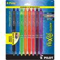 Clicker Erasable Gel Ink Pens, Fine Point, 0.7mm, Assorted Ink, 8 Count