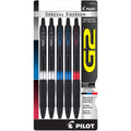 Pilot G2 Metal Gradation Collection Premium Gel Ink Pen, Fine Point, Black, Blue, Red Ink, 5 Count