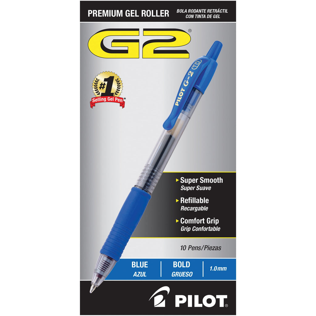Gel Ink Pens, Bold Point (1.0mm), Blue, 10 Count