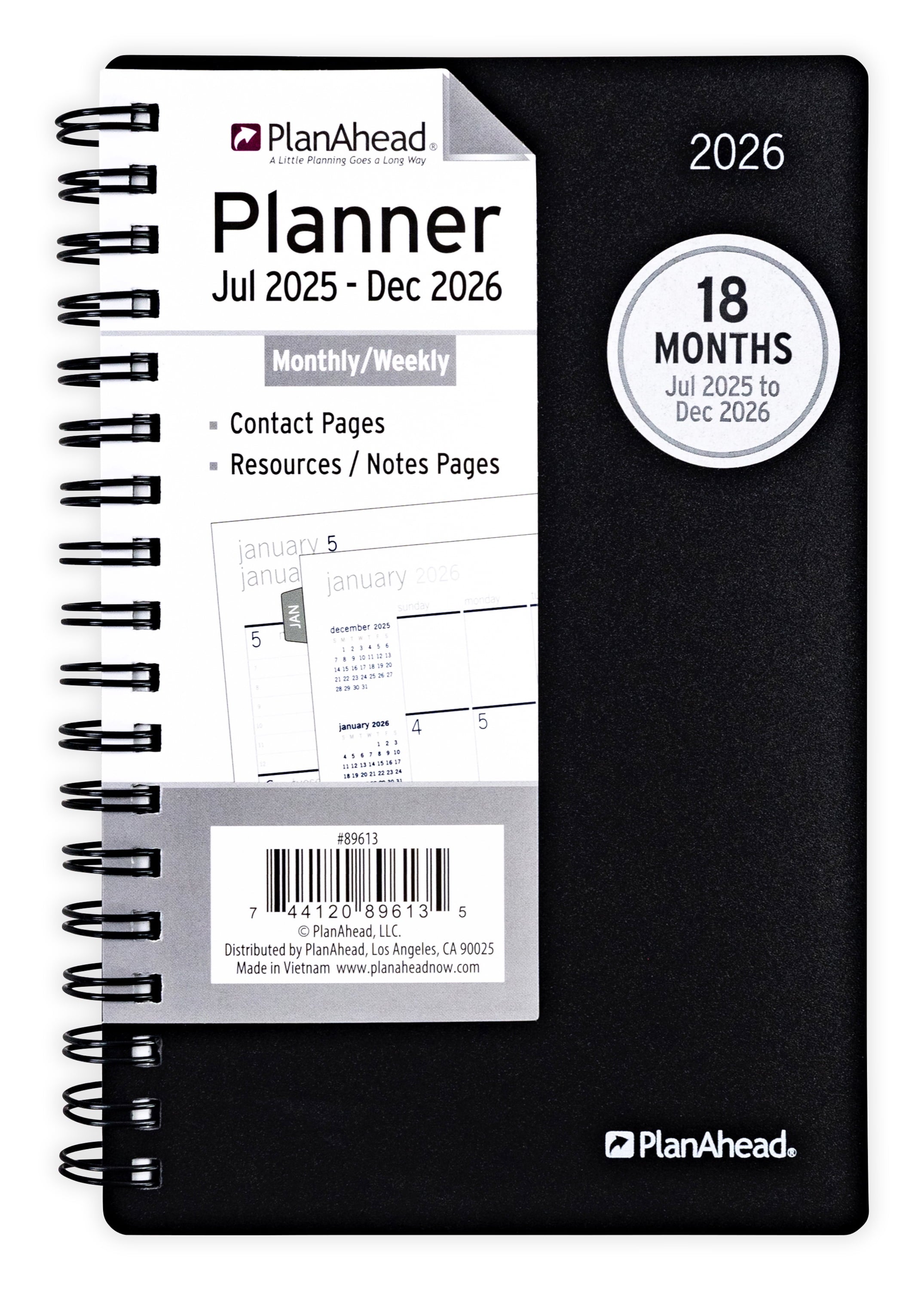 Small Home Office Monthly Weekly Planner (18 Month - 4" x 6.25")
