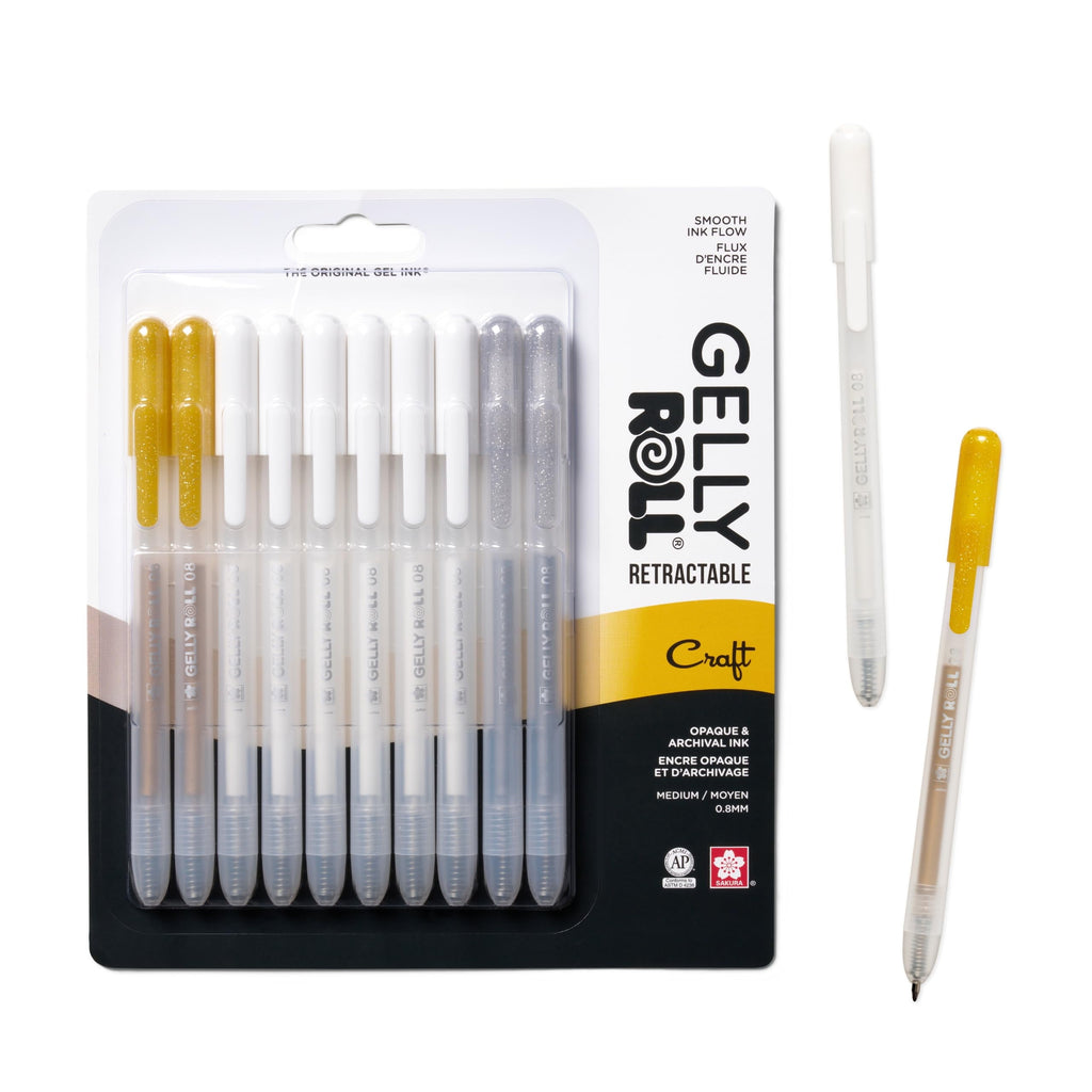 SAKURA Gelly Roll Retractable Gel Pens Colored - Opaque Color Set - Art Gifts, Holiday Gifts & DIY Projects - Medium Point Ink Pen - Colored