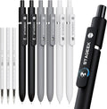 STAGEEK Black Gel Pens GX3, 6Pcs Fine Point Smooth Writing Pens with 3 Extra Refills, Black Ink Pens for Journaling, Writing, Office, Note T