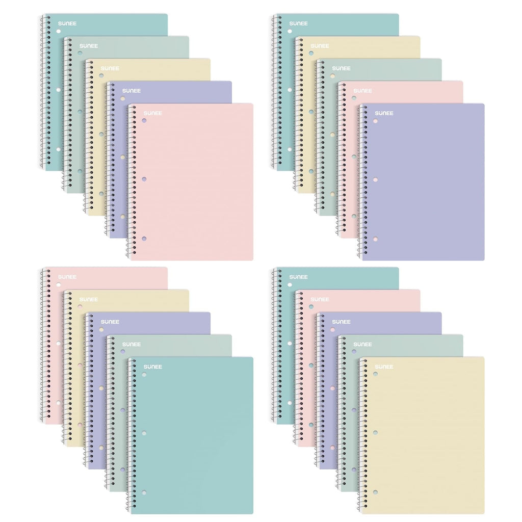 Spiral Notebooks, 8 x 10.5 Inches, 140 Pages, 20 Count, 20 Pack