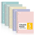 "SUNEE Spiral Notebook, College Ruled, 8"" x 10.5"", 70 Sheets, 5 Pack"