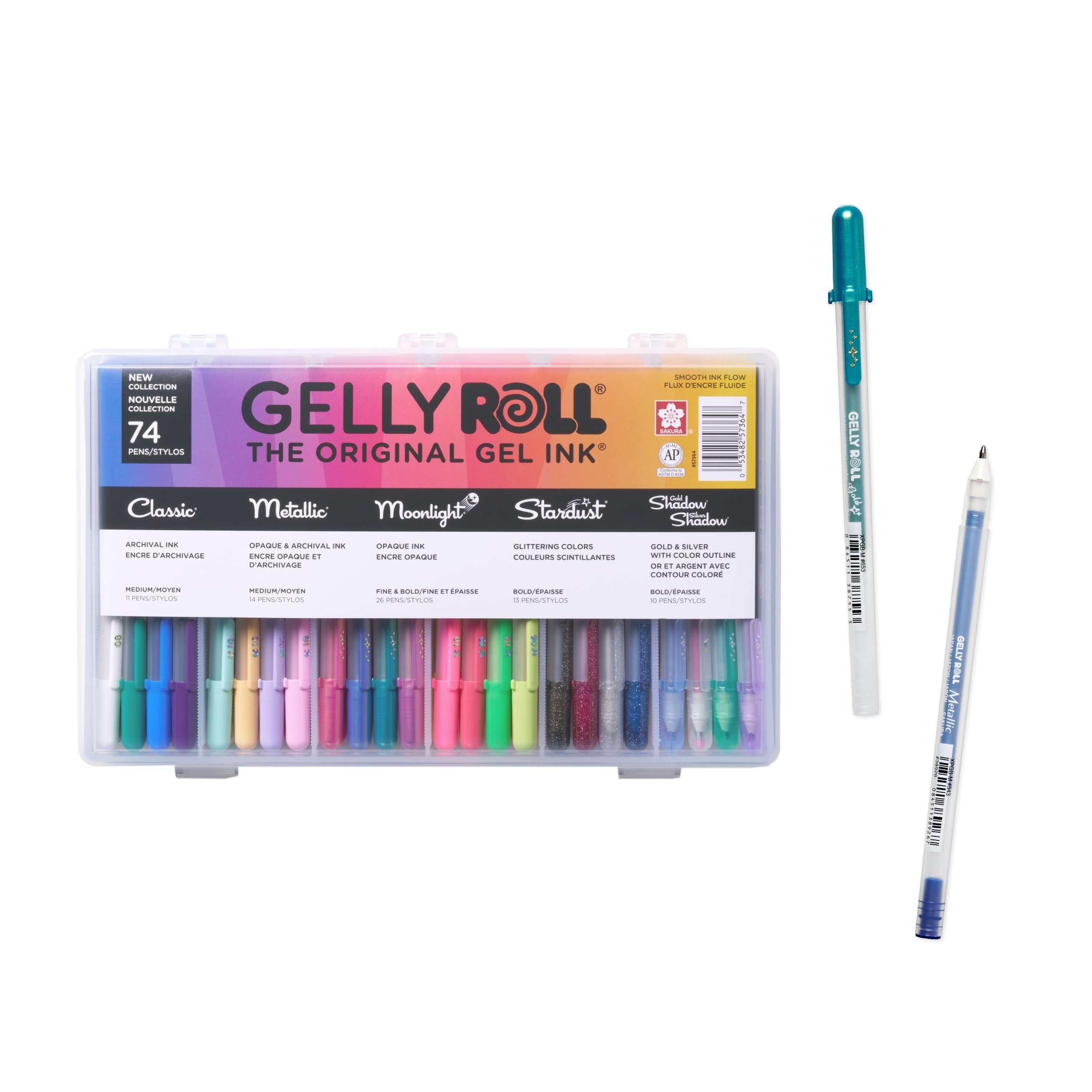 Gel Pens - Gift Set - Ink Pen Set - For Art Gifts, Holiday Gifts & DIY Projects - Assorted Point Sizes with Pen Stora...