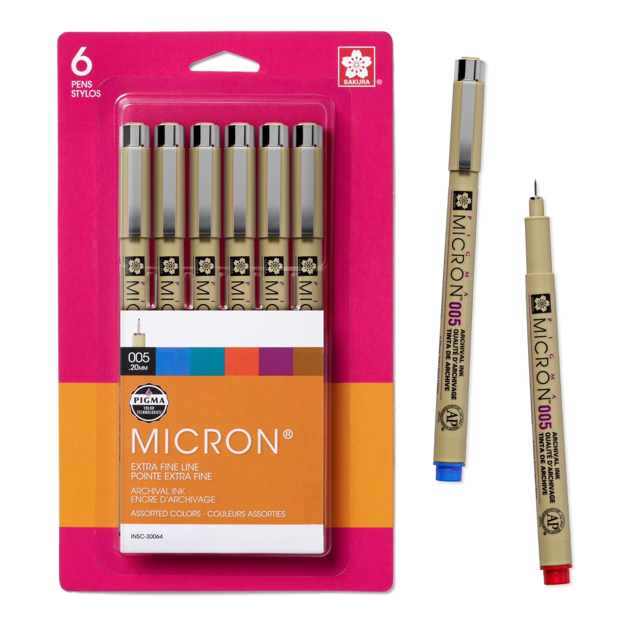 Sakura Micron Fineliner Pens - Archival Black and Colored Ink Pens - For Writing, Drawing, or Journaling - Black and ...