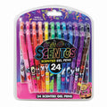 Scentos Fruity Scented Gel Pens Set for Kid, 24 Pack Neon Colors, Fine Tip, Fun Art School Supplies