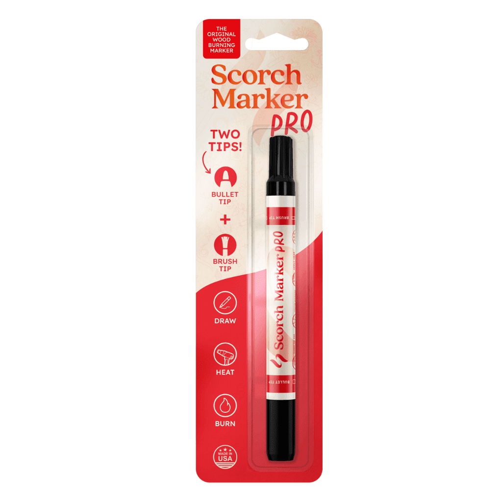 PRO - Wood Burning Marker, 2 in 1 Pyrography Pen, Woodburning Tool for Crafts, Stencils & Letters, DIY Pen Kit With B...