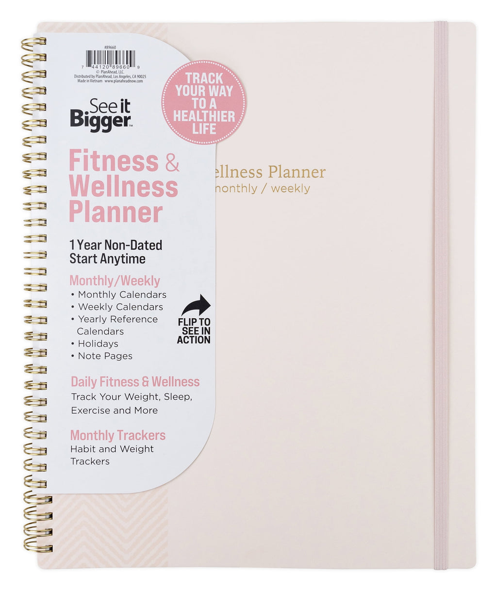 Monthly Weekly Planner Fitness Large (9 x 11) 12 Month Undated