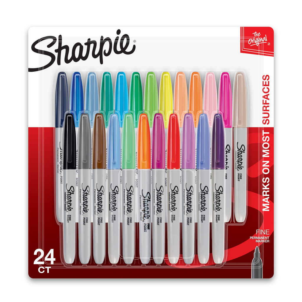 Permanent Markers, Fine Point, 80s Glam Colors, 24 Pack