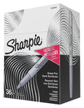 Metallic Permanent Markers, Fine Point, Metallic Silver, 36 Count