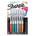 Metallic Permanent Markers, Fine Tip, Assorted, 6 Count