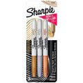 Metallic Permanent Markers, Fine Point, Assorted Metallic, 3 Count