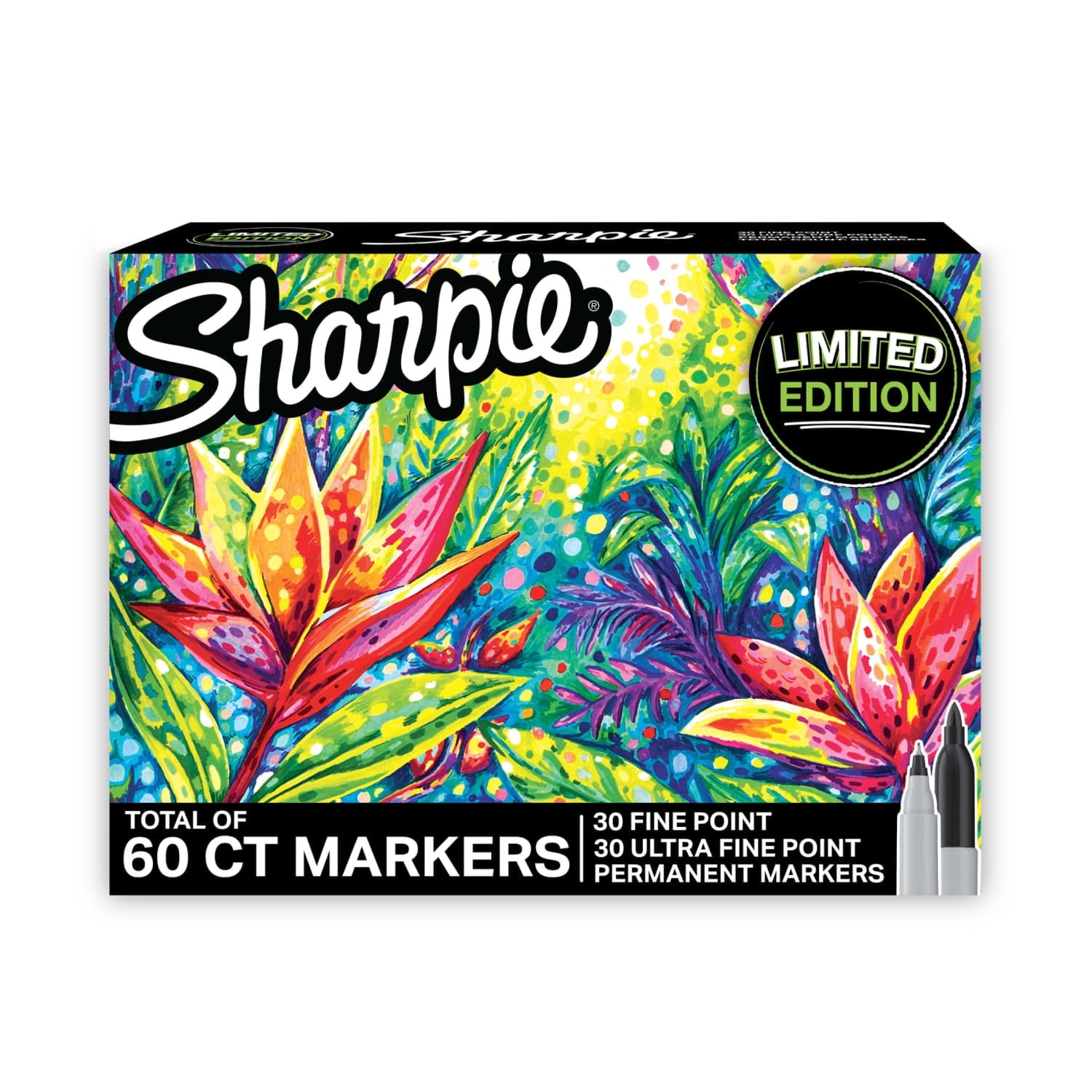 Permanent Markers Limited Edition Set, Contains Fine Point Markers and Ultra-Fine Point Markers, 60 Count
