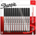Permanent Markers, Ultra Fine Point, Black, 12 Count