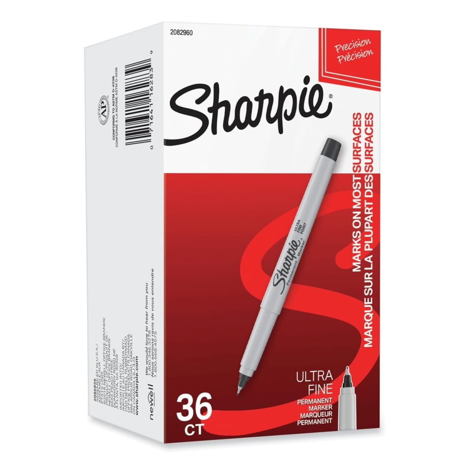 Permanent Markers, Ultra Fine Point, Black, Pack of 36