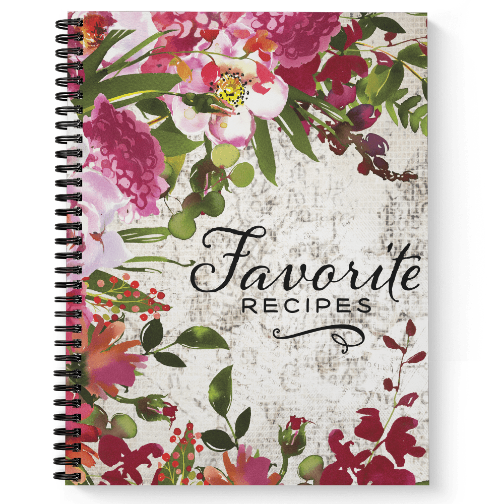 8.5" x 11" Spiral Recipe Notebook/Journal, 120 Recipe Pages, Durable Gloss Laminated Cover, Black Wire-o Spiral. Made...