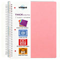 8.5" x 11", 5 Subject s College Ruled with Removable Dividers, 400 Pages Thick Writing Journal for Work , Pink