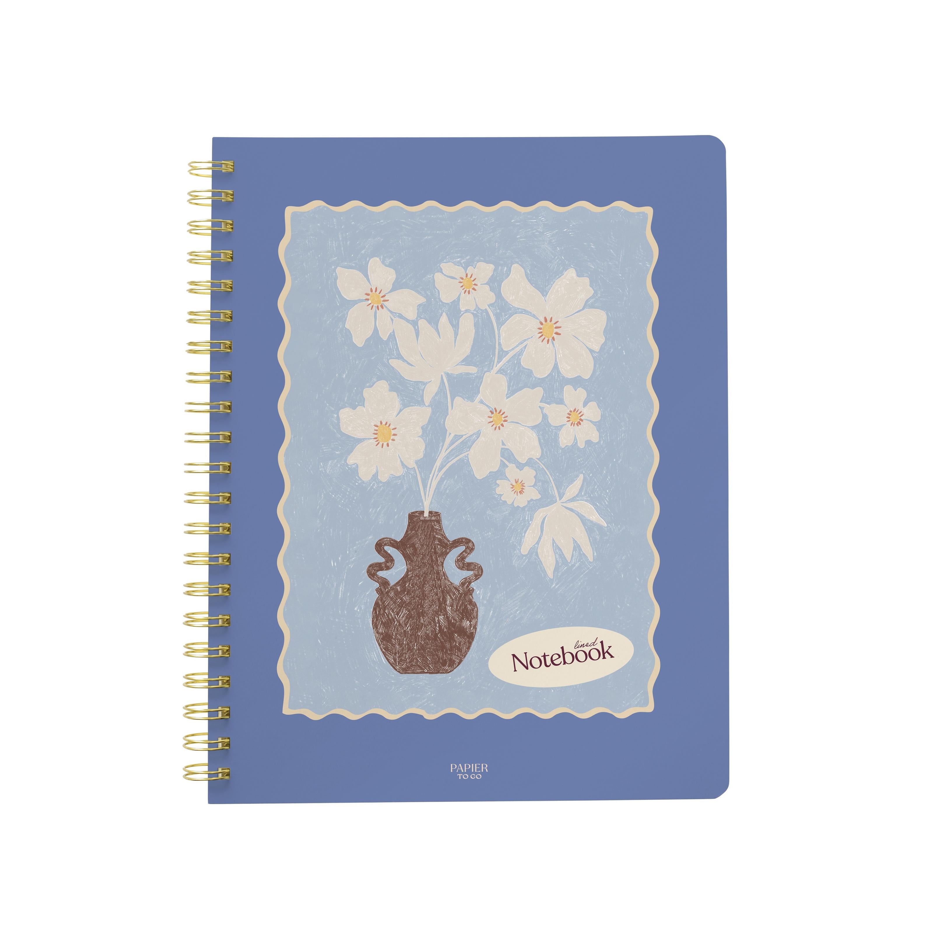 College Ruled, Lined Notebook, Spiral, Hardcover, Letter Size - 8.5"" x 11"" inches, Painted Floral Print - Textured ...